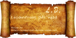 Leidenfrost Dévald névjegykártya